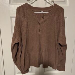 Old Navy: Plush Waffle-Knit Henley Top